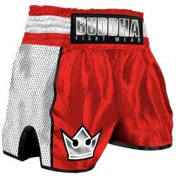 Buddha kick boxing pants premium retro (red/white)