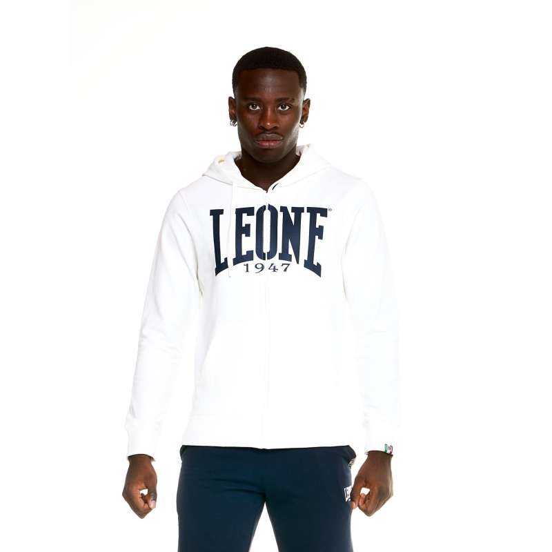 Leone zip hoodie big logo (white)