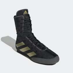 Adidas box hog 4 boxing shoes in black/gold 3
