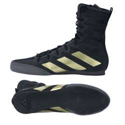 Adidas box hog 4 boxing shoes in black/gold 6