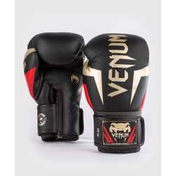 Boxing gloves Venum elite black golden red