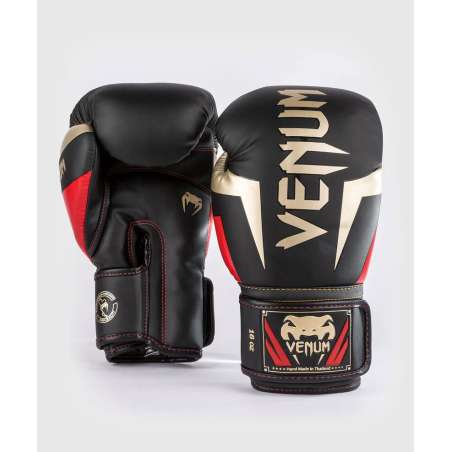 Boxing gloves Venum elite black golden red