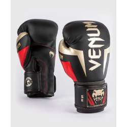 Boxing gloves Venum elite black golden red 1