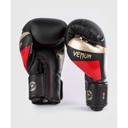 Boxing gloves Venum elite black golden red 2